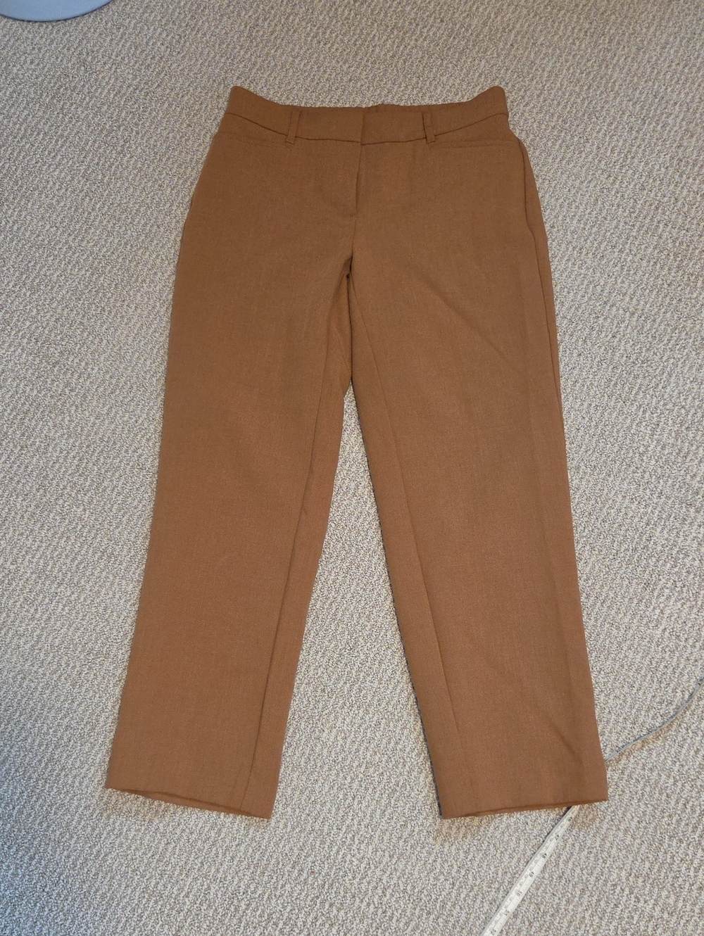Tailored High-Rise Straight Leg Pants - Brown